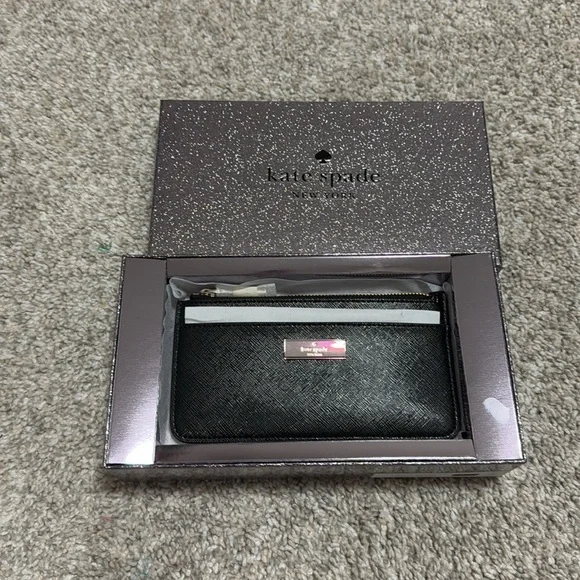 NWT Kate Spade Kenzie Boxed Large Slim Cardholder in Black - Picture 5 of 10